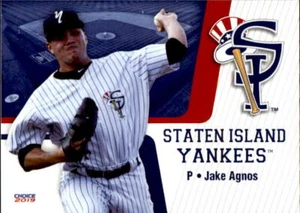 2019 Staten Island Yankees Choice #7 Jake Agnos Haymarket Virginia Baseball Card - Picture 1 of 2