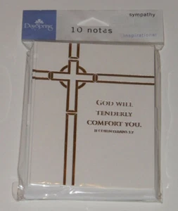 10 Christian SYMPATHY Note Cards with Bible Scripture Verse, II Corinthians 1:7 - Picture 1 of 3