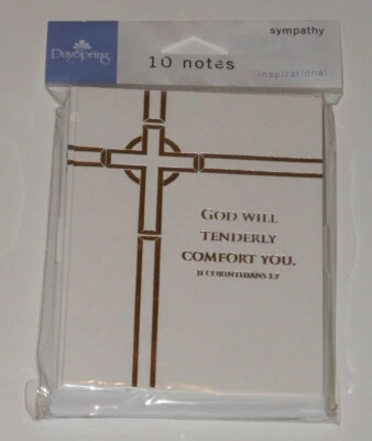 10 Christian SYMPATHY Note Cards with Bible Scripture Verse, II Corinthians 1:7 - Image 1 of 3