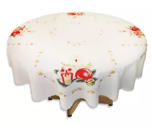 Mantel Redondo de Navidad BLANCO 140x140cm Regalo (55""x55"") Regalo Perfecto - Imagen 1 de 2