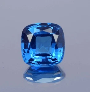 Natural Flawless Mozambique Blue Tourmaline Cushion Cut Loose Gemstone 11x11 mm - Picture 1 of 5