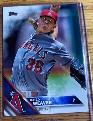 2016 Topps Series One Jered Weaver Los Angeles Angels #174 MLB Baseball - Image 1 of 2