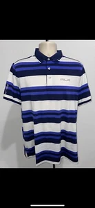 Ralph Lauren Polo Shirt Multi RLX Logos Large Athletic Fit Wicking Short Sleeve - Picture 1 of 4