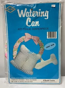 1981 80s VTG Beistle White Honeycomb Watering Can Baby/Bridal Shower Decor NOS - Picture 1 of 4
