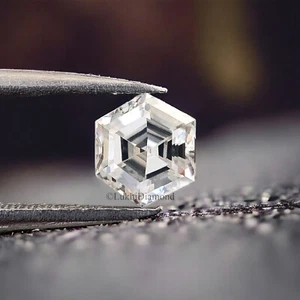 Moissanita blanca suelta corte brillante hexagonal ojo limpio Q140 - Imagen 1 de 7