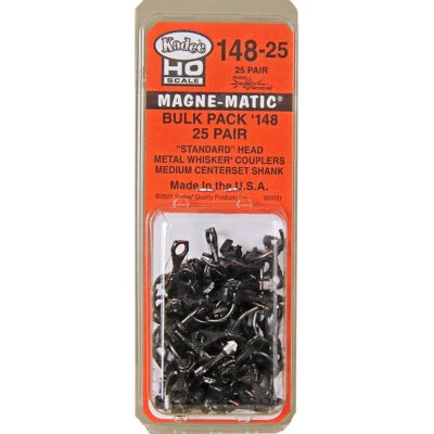 Kadee #148-25 Bulk Pack -25 pair #148 Whisker Metal Couplers - Medium HO Scale - Image 1 of 4