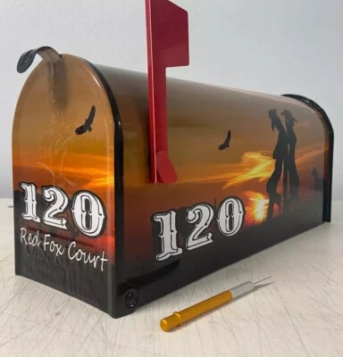 Wild West custom mailboxes, cowboys gifted, gift for grandparents - Image 1 of 4