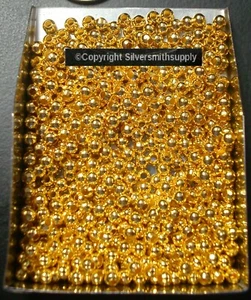 Yellow gold plated 3mm seamed smooth round spacer beads 500 pc lot FPB053 - Picture 1 of 3