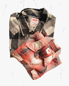 Shirt Levi's x2 Sleeve Men's Long/Short Button Western Pearl XL/M Cowboy Snap - Picture 1 of 23