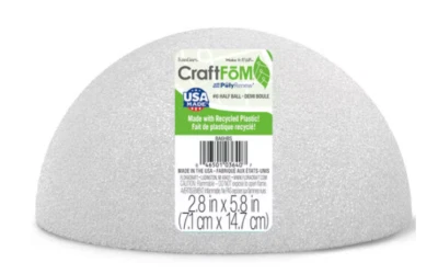 FloraCraft 6" White CraftFoM Half Ball for floral bouquets and craft. - Image 1 of 4