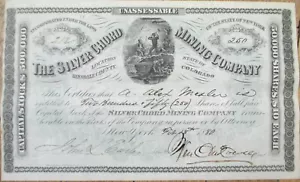 Silver Chord Mining Company 1880 Aktienzertifikat, Hinsdale County, CO Colorado - Bild 1 von 2