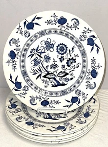 6 Meakin Ironstone CLASSIC BLUE NORIC 9 3/4" DINNER PLATES - Picture 1 of 2
