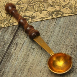 Brass Spoon Melting Wax Candle Granual Sealing Envelope Seal Stamp Craft UK - Picture 1 of 5