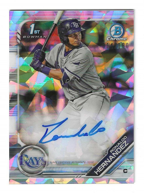 2019 Bowman Chrome Autographs Atomic Refractors Ronaldo Hernandez Auto /100
