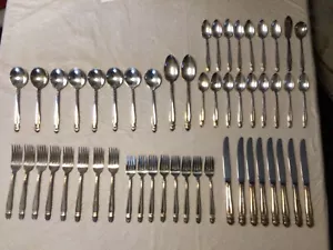 52 Piece Holmes & Edwards Danish Princess 1938 Inlaid Silver Plate Flatware IB43 - Picture 1 of 24