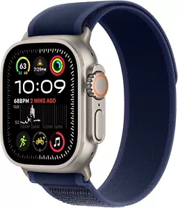 Apple Watch Ultra 2 49mm GPS + Cell Titangehäuse mit M/L Blau Trail Loop - Bild 1 von 2