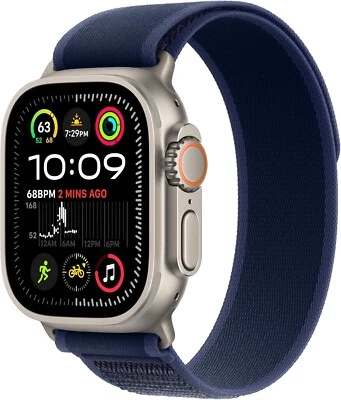 Apple Watch Ultra 2 49mm GPS + Cell Titanium Case w/ M/L Blue Trail Loop - Image 1 of 2