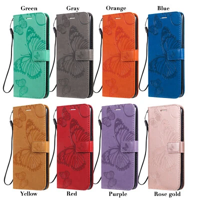 For iPhone 11 12 13 15 14 8 Butterfly Pattern PU Leather Flip Wallet Case Cover - Image 1 of 4