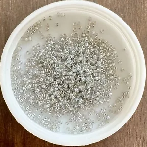 11/0 Miyuki Seed Beads, Delica, Transp Silver Grey Light (DB114) (DB0114), 5g - Picture 1 of 1