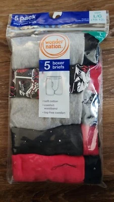 Cuecas boxer Wonder Nation masculinas pacote com 5 vermelhas/pretas tamanho G/G - 10-12 novas na embalagem - Imagem 1 de 4
