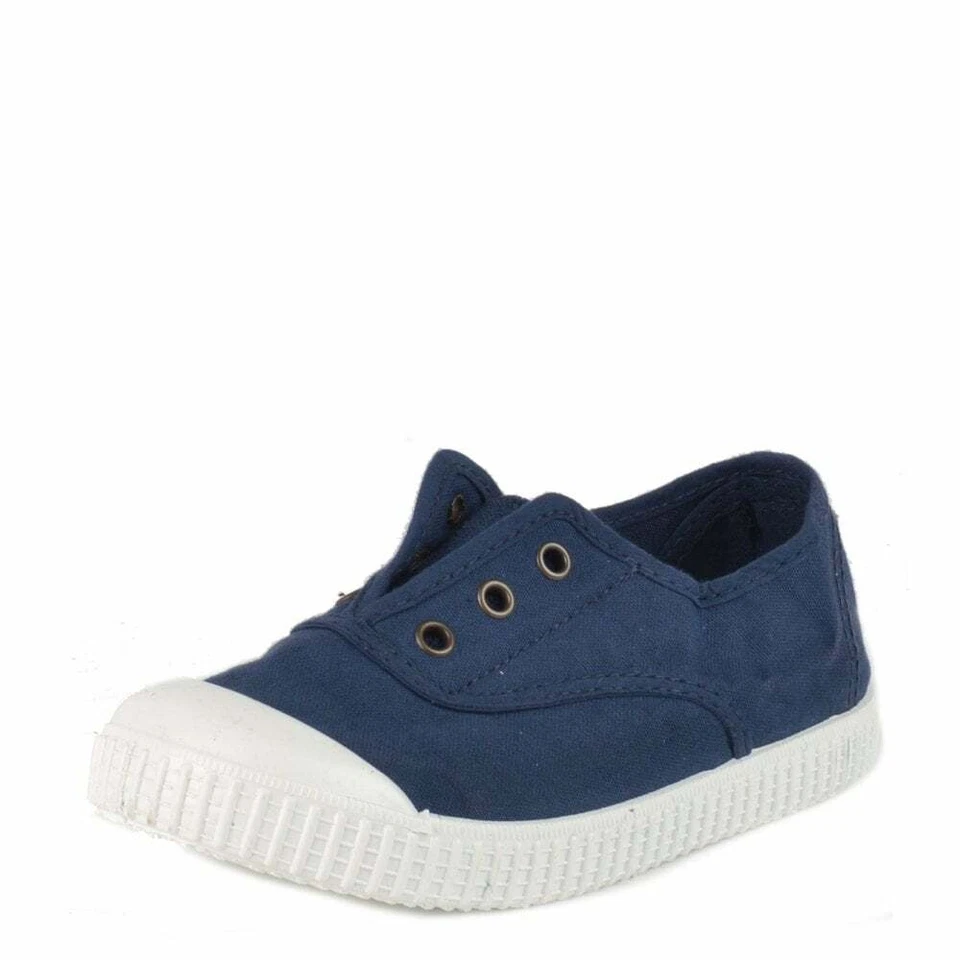 Zapatos para niños pequeños Tenis de lona Victoria Sin cordones Algodón orgánico Plimsolls NUEVO Foto 1 de 1