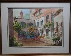 Summertime, Golden Yard, Hampstead. Jose Moia Original Watercolour - Picture 1 of 8