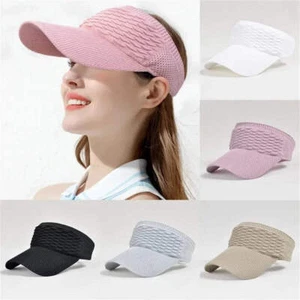 Women Anti-UV Sun Hats Breathable Adjustable Empty Top Visor Caps for Men Tennis - Picture 1 of 11