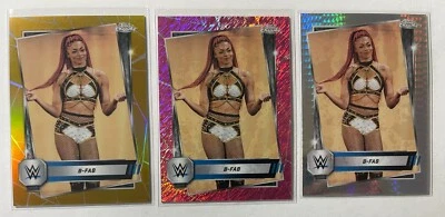 2025 Topps Chrome WWE B-Fab Gold Refractor 39/50 & Pink Shimmer & Prism Ref - Image 1 of 2