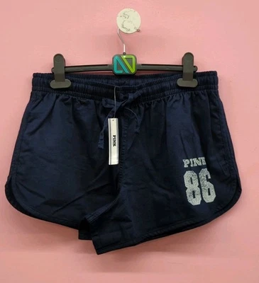 Pantalones Cortos Victoria Secret ROSA Dormitorio Salón Cintura Elástica Cordón M Negro Azul Marino Foto 1 de 4