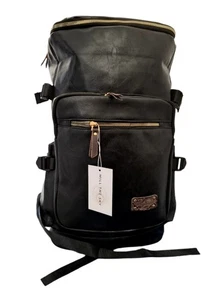 Mill The Sky: Big-TALLER Large Distressed Faux Leather Hiking & Travel Backpack - Picture 1 of 12