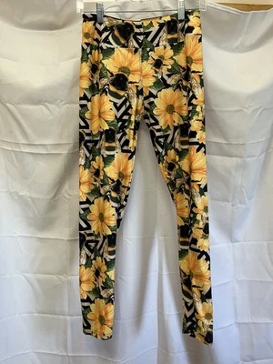Leggings para mujer Bees Galaxy talla única florales primavera amarillo elástico Foto 1 de 4