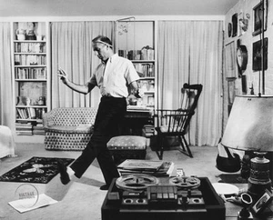 VTG Philippe Halsman Photo Print Jerome Robbins DancingPortrait 1959 Mat 13x15 - Picture 1 of 2