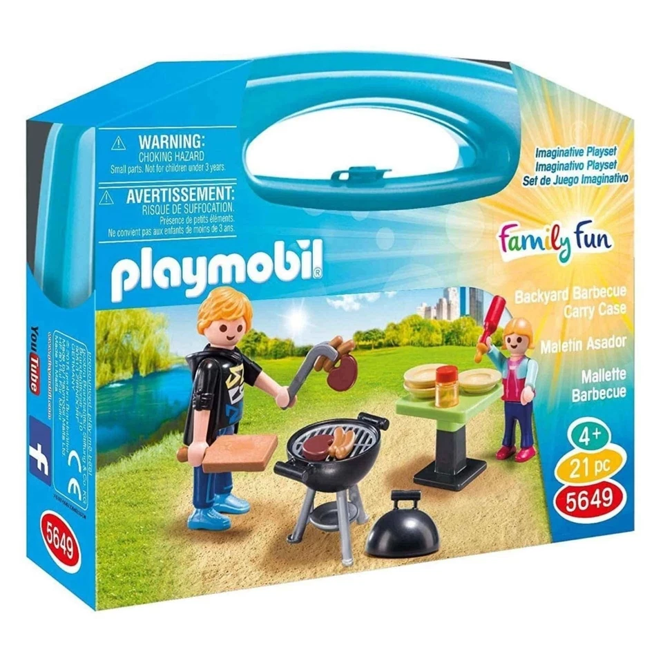 PLAYMOBIL BACKYARD BARBECUE CARRY CASE SET NEW TOY - Image 1 of 1
