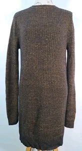 BLAKE LDN Milo langärmliges Pulloverkleid mit Zopfmuster goldfarben neu mit Etikett Damen Large - Bild 1 von 19