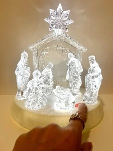 7.5 inch Acrylic/Plastic Nativity Scene LED Christmas Decoration - Light Up - Picture 1 of 6