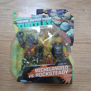 2012 TMNT Combat Pack Action Figures Toys Michelangelo Rocksteady Ninja Turtles - Picture 1 of 4