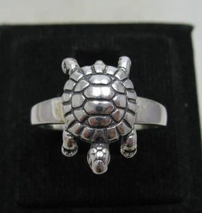 Stylish Genuine Plain Sterling Silver Ring Solid 925 Turtle Handmade Nickel Free - Picture 1 of 5