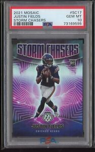 2021 Mosaic Justin Fields Rookie RC STORM CHASERS Prizm SP Case Hit #SC17 PSA 10