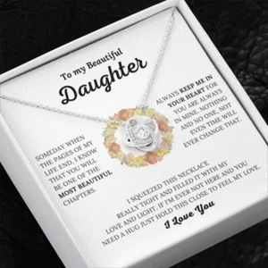To My Daughter / Love Knot Necklace / Gold / Silver / Xmas Gift / Gift from Dad - Picture 1 of 8