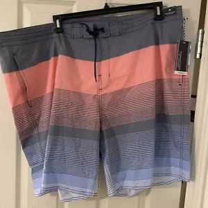 Boardshorts Dillard's Big & Tall Blue Pink Striped Swim Trunks Shorts Size 48 - Picture 1 of 2