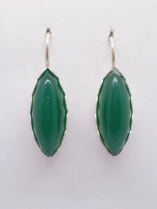Orecchini in ARGENTO 925 con Pietra sintetica verde - imitazione giada -smeraldo - Imagen 1 de 5