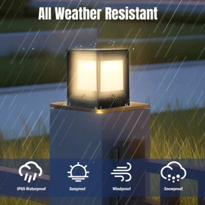 Luces solar de poste para exteriores lámpara de pilar impermeable Sensor de luz - Picture 1 of 40