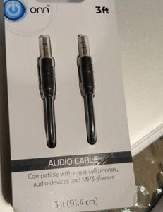Cavo audio ONN 3 piedi nero dritto 3,5 mm maschio a maschio porta M/M AUX ONA14TA033 - Foto 1 di 1