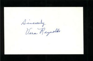 Vera Reynolds D.1962 Actress The Monster Walks Signed 3" x 5" Index Card