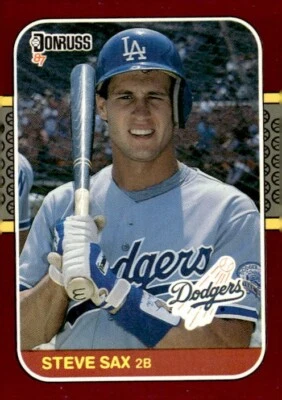 1987 Donruss Opening Day #85 Steve Sax Los Angeles Dodgers - Image 1 of 2