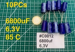 10 Pieces 6800uF 6,3V 85°C CE Kondensator/Capacitor Axial Made in Germany - Bild 1 von 7