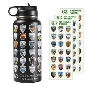 63 National Parks Water Bottle with Stickers,3D Printed,32 Oz Travel Insulate... - Picture 1 of 12