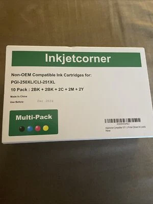 New sealed Inkjetcorner Cartridges For: PGI-250XL/CLI-251XL 10pack - Image 1 of 2