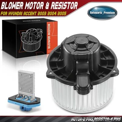 Front HVAC Blower Motor & Resistor Kit with Wheel for Hyundai Accent 2003-2005 - Image 1 of 4