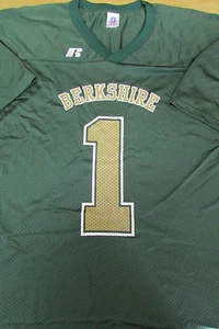 Adult XXL Personalized #1 Football Green Jersey name BERKSHIRE Russell Athletics - Picture 1 of 4